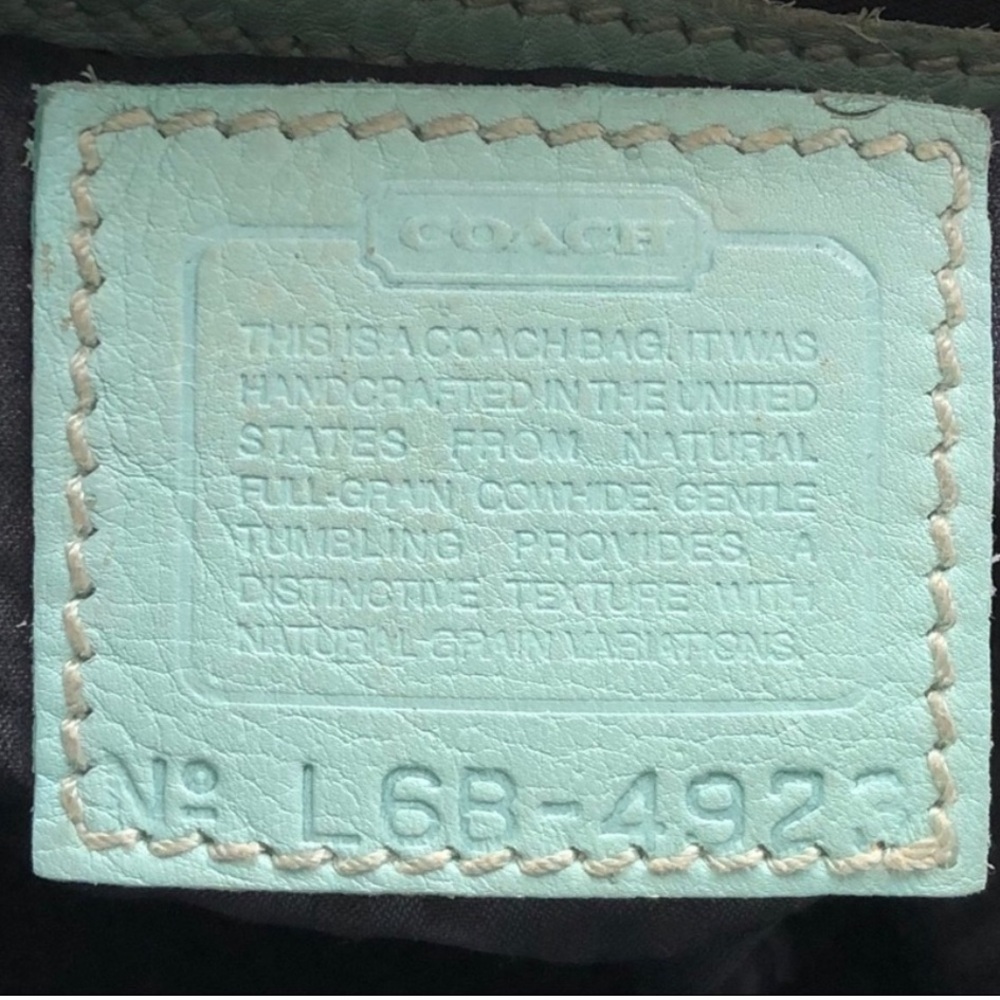 Coach Vintage Sonoma Drawstring Natural Grain Leather - Aqua - Picture 14 of 14